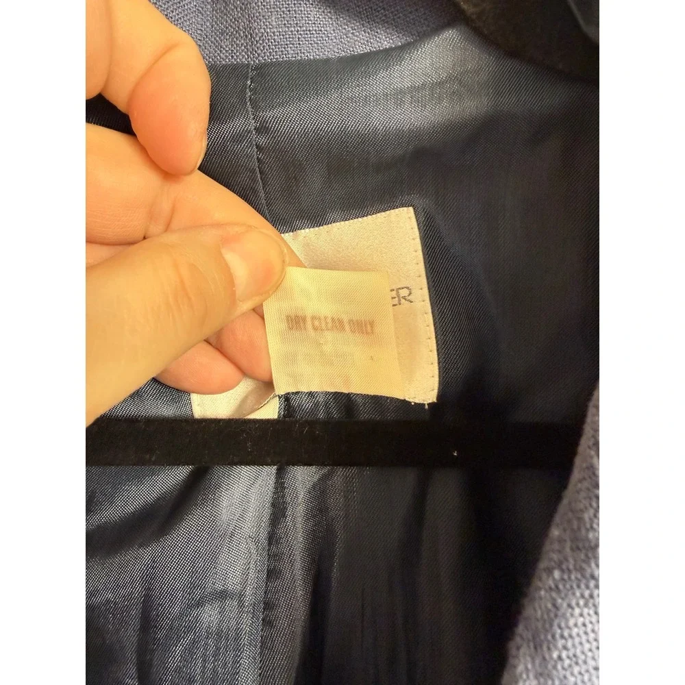 Casual Corner & Company Blue Linen Bulgaria‎ Blazer Suit Jacket Womens Size 12